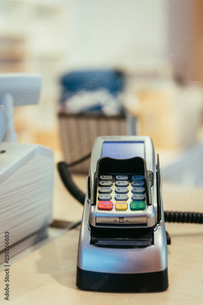 Cash register in a store, sales Cash register in a store, sales