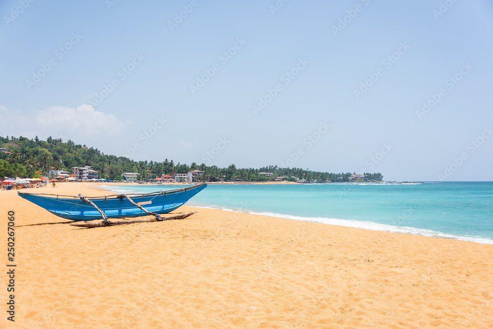 Boat on the beach without people