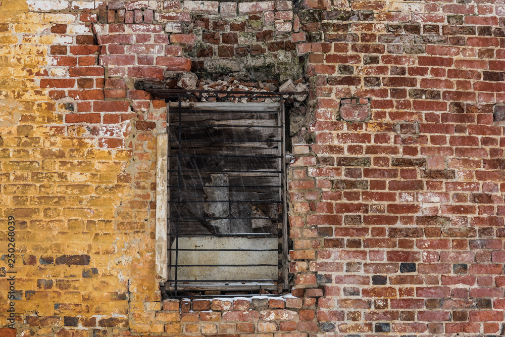 texture brick wall with window