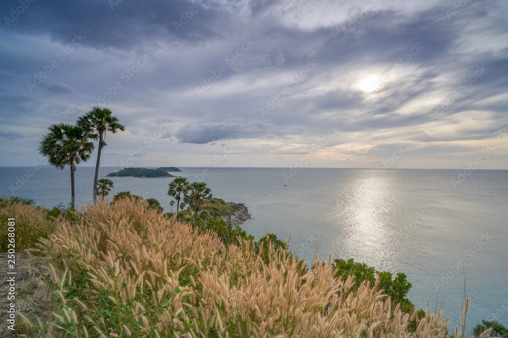 scenic of sunset skyline view famous of thailand