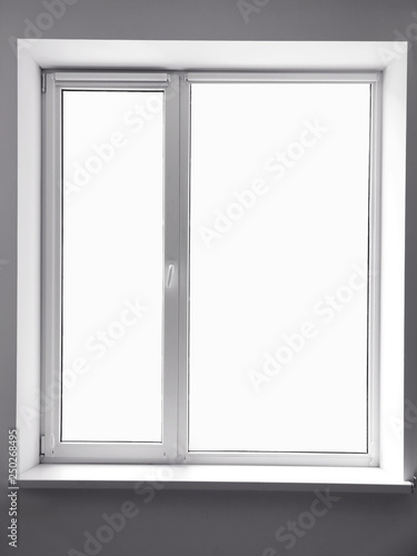 Modern metal-plastic window in flat