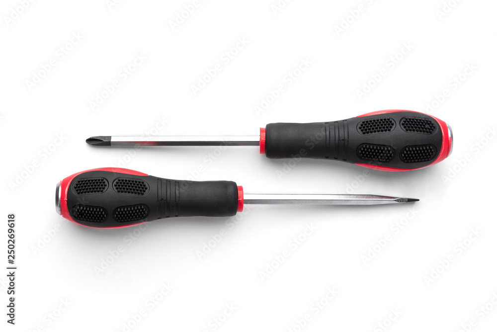 Red impact screwdriver isolated on white background. Red impact screwdriver isolated on white background.