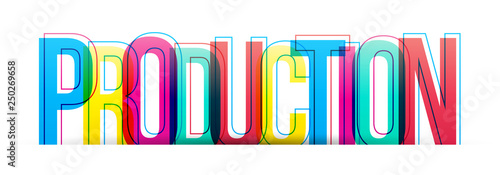 Production word vector on a white background
