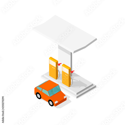 Filling station. Refilling fuel, motorway road shop, repair service. Petroleum gas station and cars. Petrol tank, gasoline.