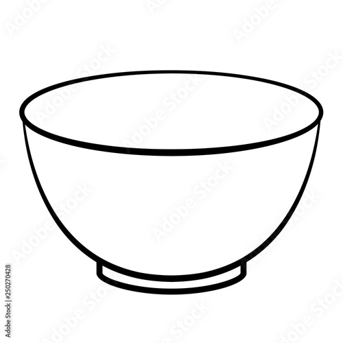 Empty cereal bowl outline icon. Clipart image isolated on white background