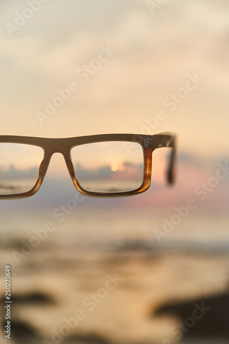 Sunset through the glasses