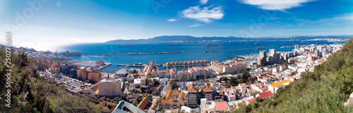 Photos Awesome panoramic view of Gibraltar city and the bay of Algeciras, seen from the