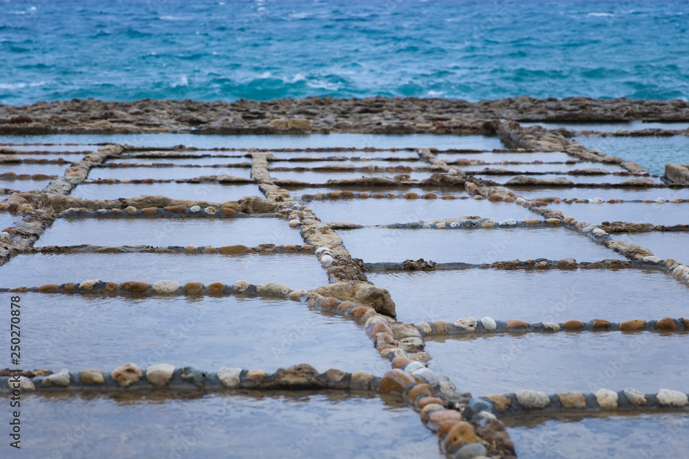 Salt Pans on Gozo Island at Malta Salt Pans on Gozo Island at Malta