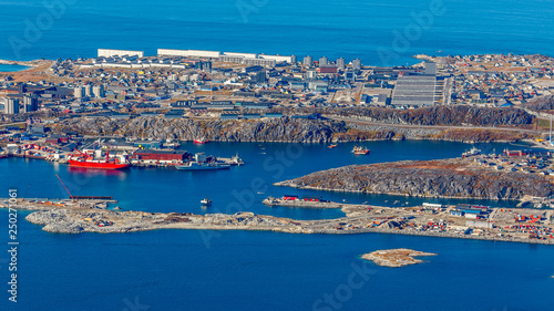 Nuuk city downtown and port panorama view from the top of Store © vadim.nefedov