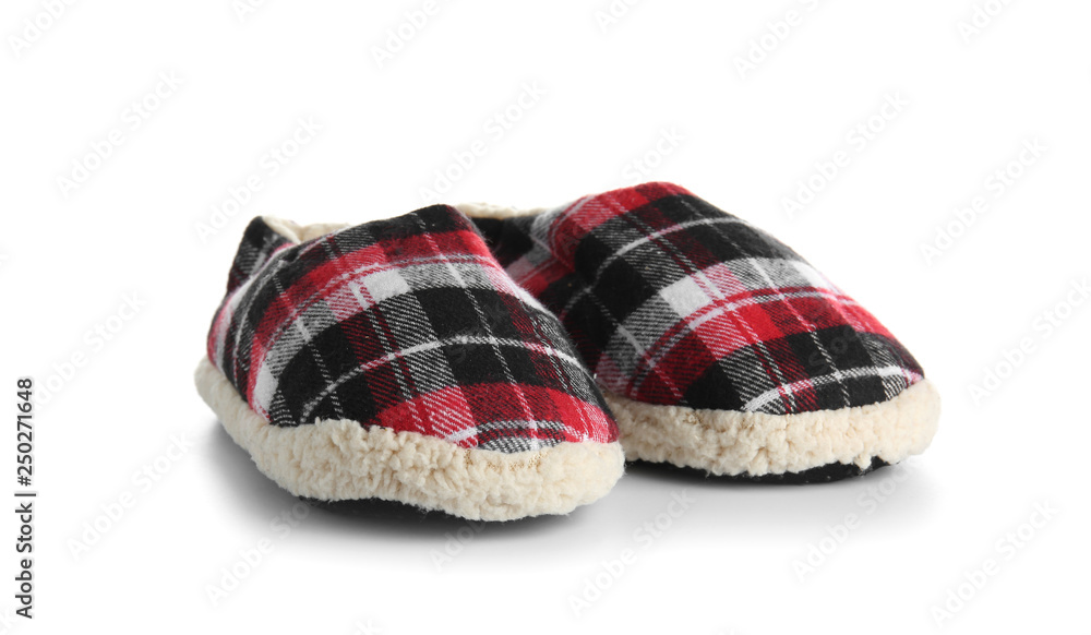 Soft slippers on white background Soft slippers on white background