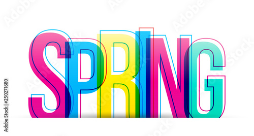 Spring word vector isolated on a white background