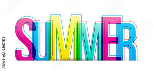 Summer word vector isolated on a white background