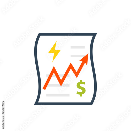 Utility bill increase icon. Clipart image isolated on white background