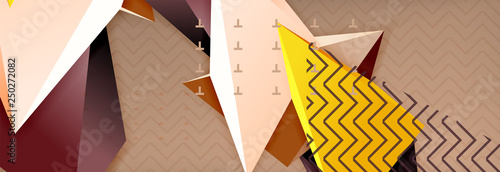 3d triangular shapes geometric background. Origami style pattern with triange shapes for decorative design. Poster design. Line design. Modern presentation template