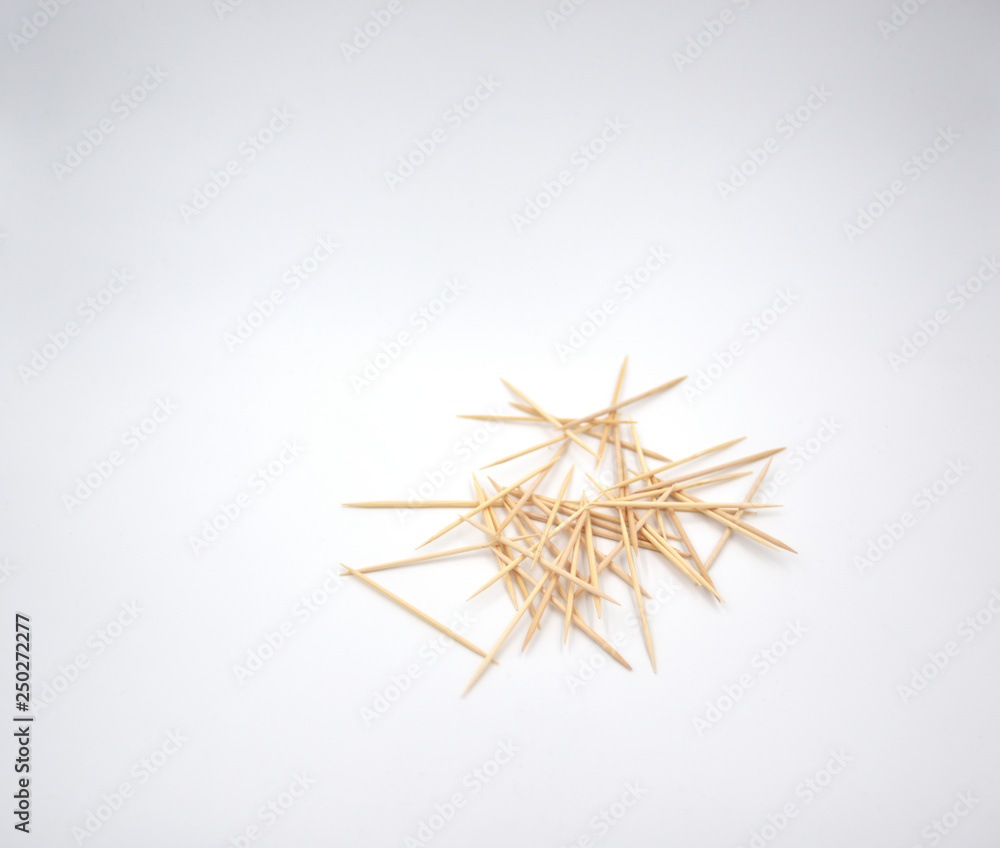 Chaotic toothpicks on the white background Chaotic toothpicks on the white background