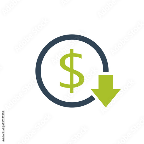 Reduce costs icon. Business clipart isolated on white background