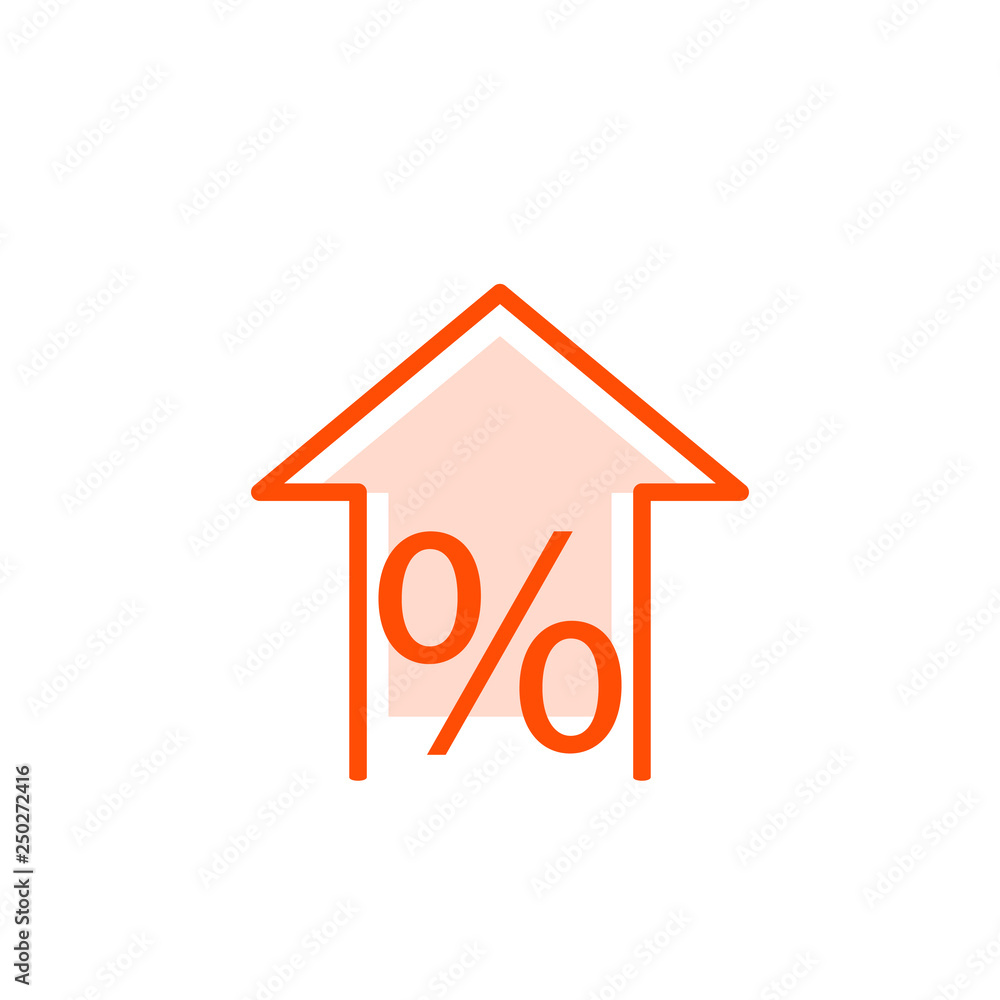 Percen rising icon. Clipart image isolated on white background Percen rising icon. Clipart image isolated on white background