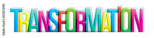 Transformation word vector on a white background