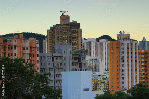 Canvas Print office buildings at day, hongkong kwun tong