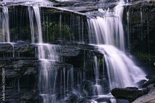 Waterfall over slick rocks