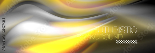 Fluid colors mixing glowing neon wave background, holographic texture