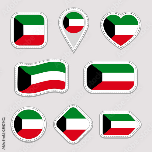 Kuwait flag vector set. Kuwaiti national sign stickers collection. Isolated geometric icons. Country national symbols badges. Web, sport page, patriotic, travel design elements. Different shapes. Free Download Kuwait flag vector set. Kuwaiti national sign stickers collection. Isolated geometric icons. Country national symbols badges. Web, sport page, patriotic, travel design elements. Different shapes. - GFXLoad