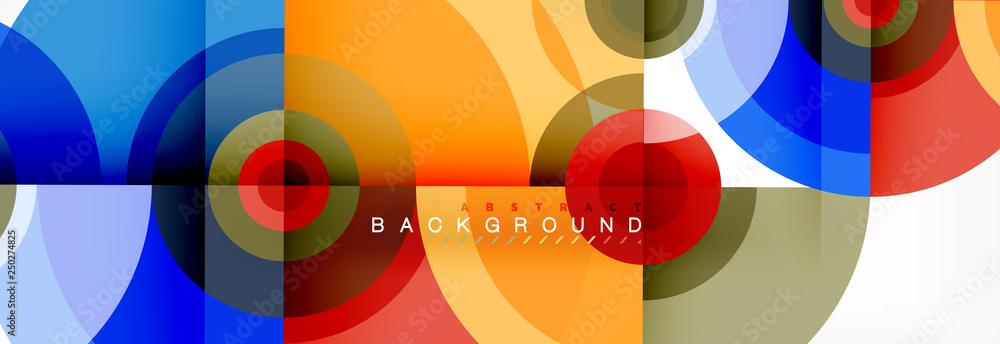 Fototapeta premium Round circles and triangles abstract background
