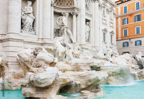Trevi fountain in Rome, Italy, famous baroque landmark, daytime picture, no people