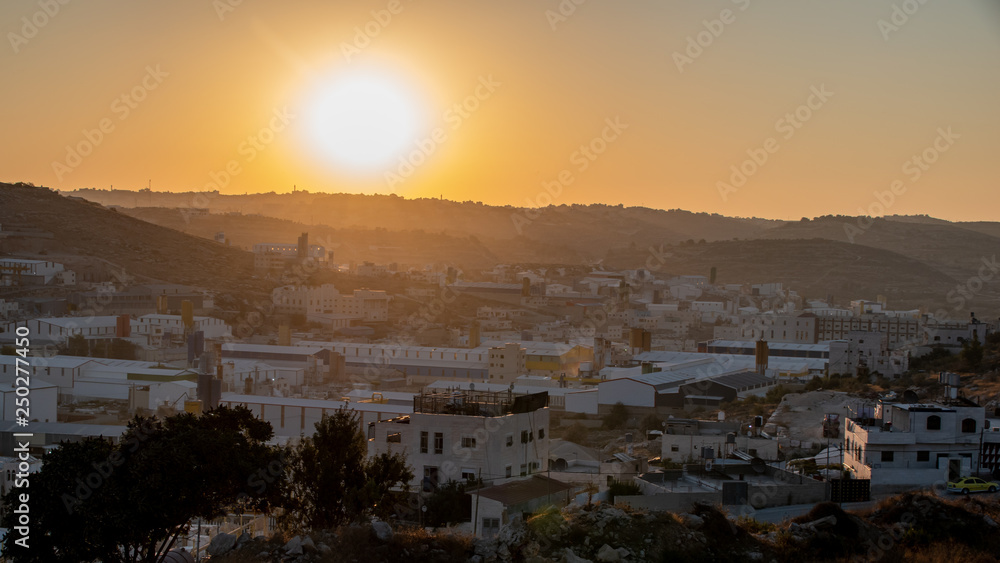 Hebron at Sunrise, view from Israel side