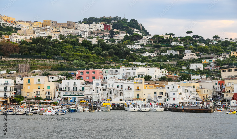 General view of Capri Island in Naples, Italy