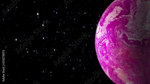 Universe scene with planets, stars and galaxies in outer space showing the beauty of space exploration.