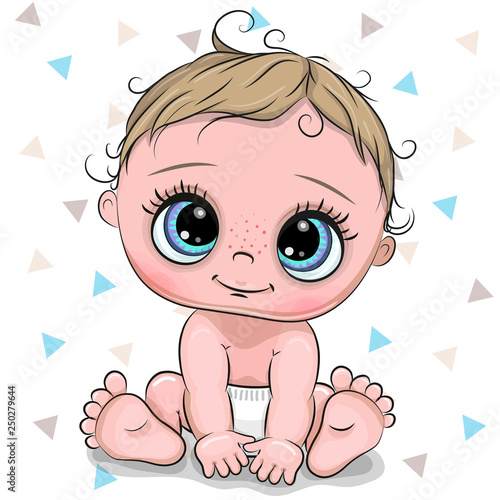 Cartoon baby boy isolated on a white background