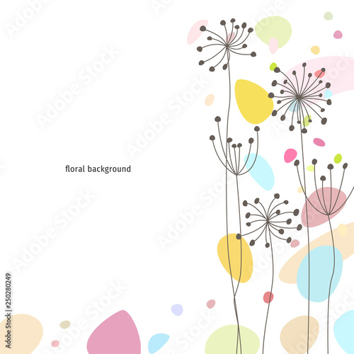 Floral design vector background for greeting card  spring season  wedding invitation  special thank  and baby shower background with open space.