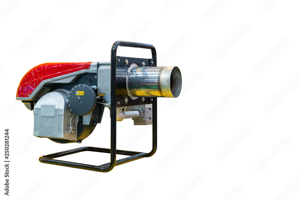 blower and electric motor for industrial isolated on white background with copy space