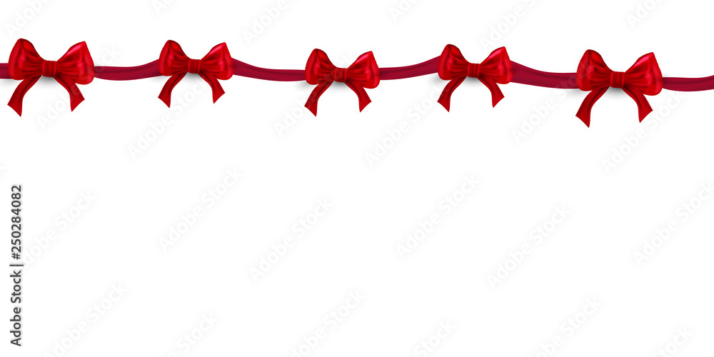 Shiny red satin ribbon on white background Shiny red satin ribbon on white background