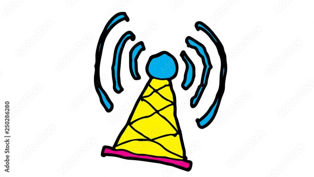 kids drawing white screen with theme of antenna signal kids drawing white screen with theme of antenna signal