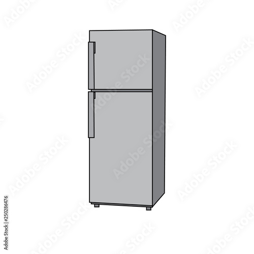 vector illustration of two-door fridge