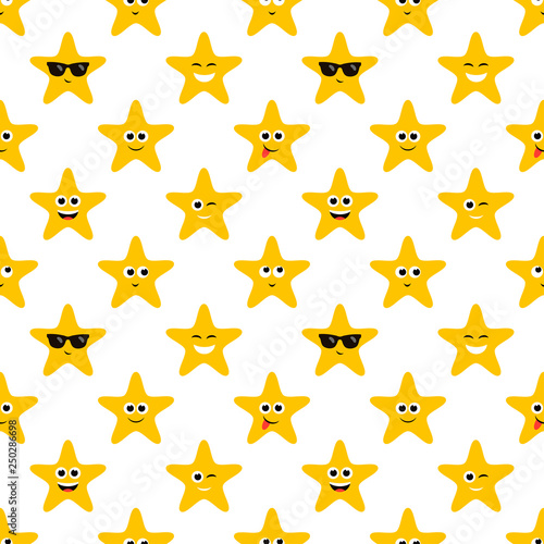 Seamless pattern with stars on white background © ann_precious