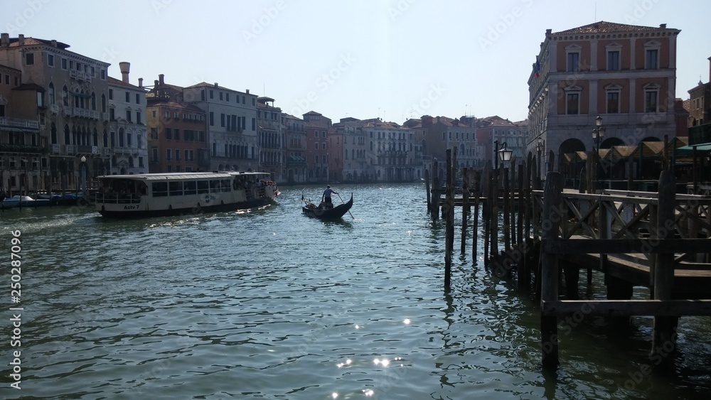 New and old boat in Venice