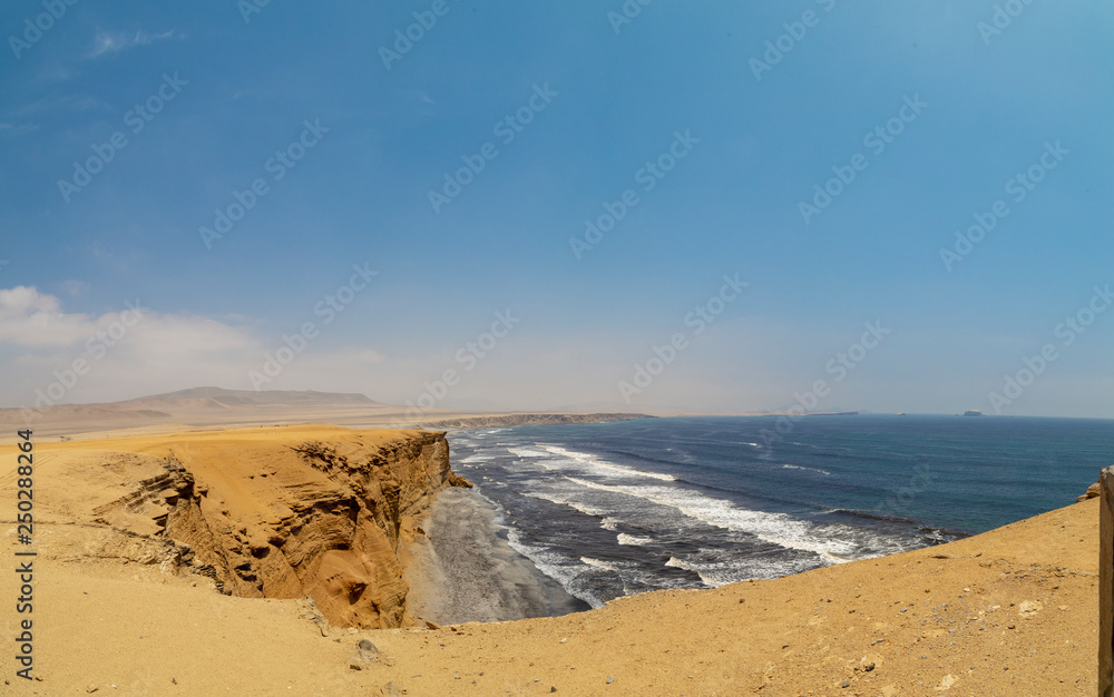 panoramic view Landscape in Paracas National Park Reserve, Pisco, Peru panoramic view Landscape in Paracas National Park Reserve, Pisco, Peru