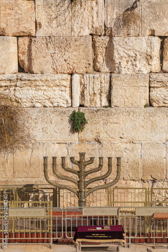 Fotografija Close up of the Hanukiah near the Wailing Wall