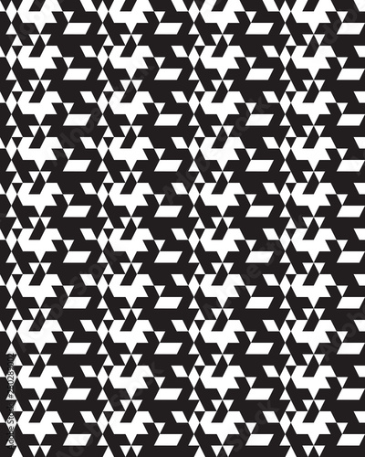 Seamless of monochrome polygonal  black and white  patterns