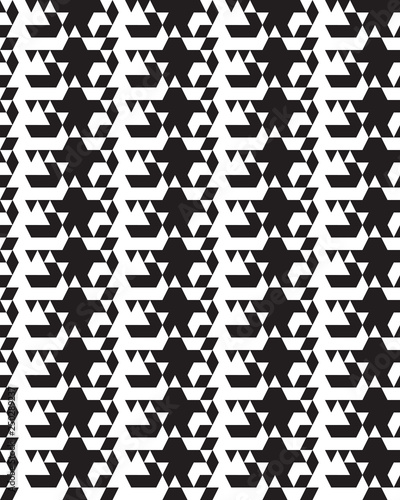 Seamless of monochrome polygonal, black and white patterns