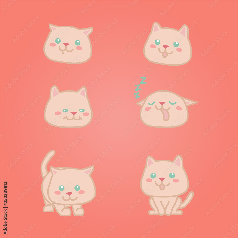Obraz premium Cute Cat Kawaii