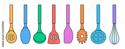 Kitchen utensils set. isolated on white background