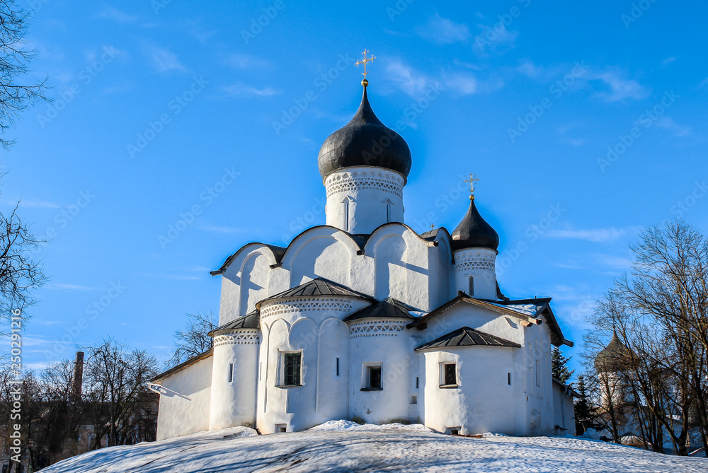 Orthodox church Basil on the Hill. Pskov, Russia