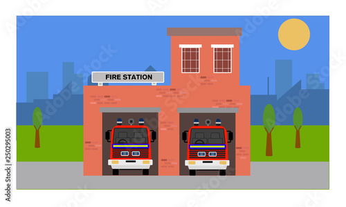 Fire Station Vector Image