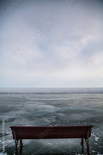 Bench on lake Baikal