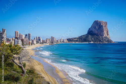 Beautiful landscape of Calp, Spain: beach and rock Ifach photo