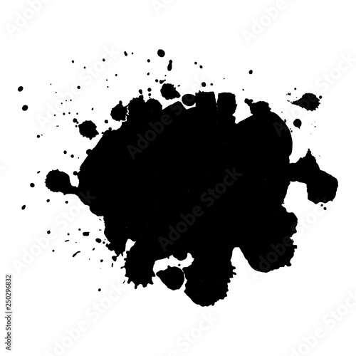 Abstract black ink blot background. Vector illustration. Grunge texture for cards and flyers design.